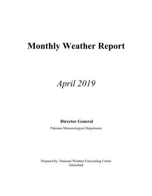 Monthly Weather Report April 2019