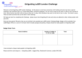 Girlguiding Laser London Challenge
