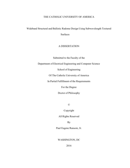 Wideband Structural and Ballistic Radome Design Using Subwavelength Textured