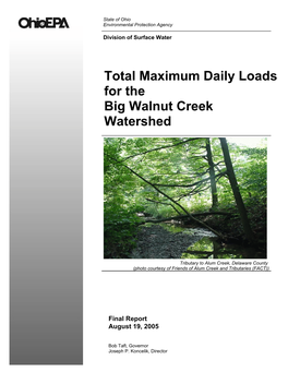 Total Maximum Daily Loads for the Big Walnut Creek Watershed