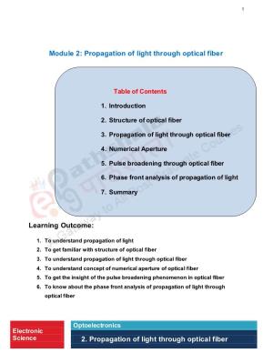 Module 2: Propagation of Light Through Optical Fiber