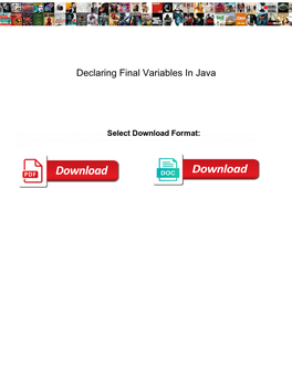 Declaring Final Variables in Java