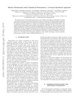 Arxiv:1905.08341V1 [Physics.App-Ph] 20 May 2019 by Discussing the Inﬂuence of the Presented Method in Not Yet Conducted for Cylindrical Metasurfaces