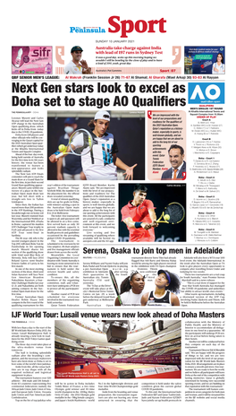 Next Gen Stars Look to Excel As Doha Set to Stage AO Qualifiers