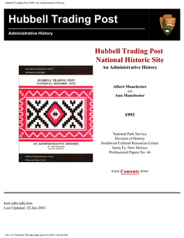 Hubbell Trading Post NHS: an Administrative History