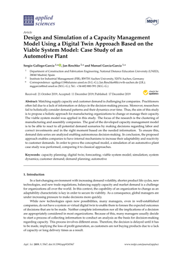 Design and Simulation of a Capacity Management Model Using a Digital Twin Approach Based on the Viable System Model: Case Study of an Automotive Plant