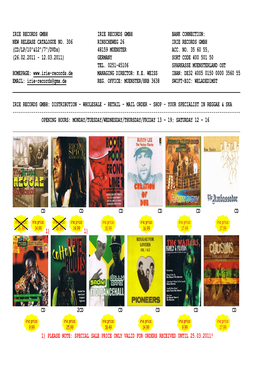 IRIE RECORDS New Release Catalogue 03-11 #1