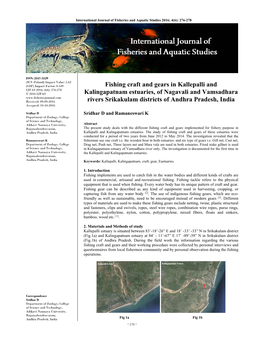 Fishing Craft and Gears in Kallepalli and Kalingapatnam Estuaries, Of