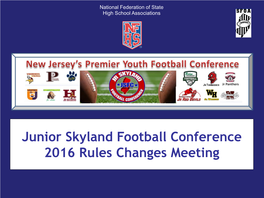 Junior Skyland Football Conference 2016 Rules Changes Meeting NFHS Football Rules