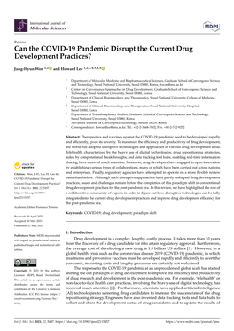 Can the COVID-19 Pandemic Disrupt the Current Drug Development Practices?