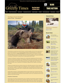 Grizzly Times Science Here TAKE ACTION