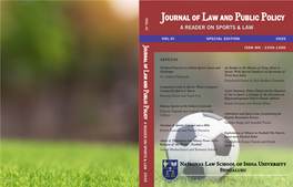 Ournal of Law and Public Policy a Reader on Sports & Law