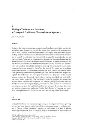 1 Wetting of Surfaces and Interfaces: a Conceptual Equilibrium Thermodynamic Approach