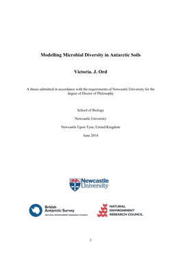 Modelling Microbial Diversity in Antarctic Soils Victoria. J