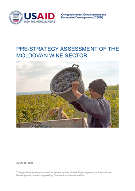 Pre-Strategy Assessment of the Moldovan Wine Sector