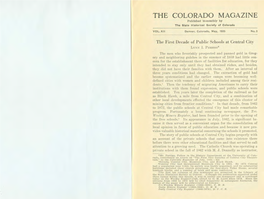 COLORADO MAGAZINE Published Bi-Monthly by the State Historical Society of Colorado
