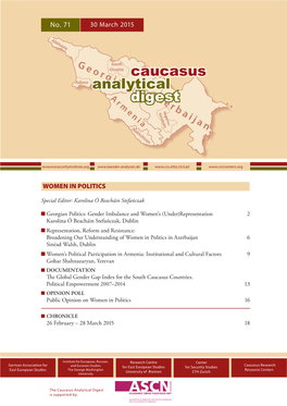No 71, Caucasus Analytical Digest: Women in Politics