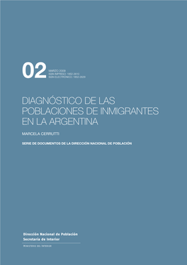 Diagnóstico De Las Poblaciones De Inmigrantes En La Argentina