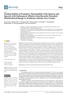 Feeding Habits of Predatory Thermophilic Fish Species And