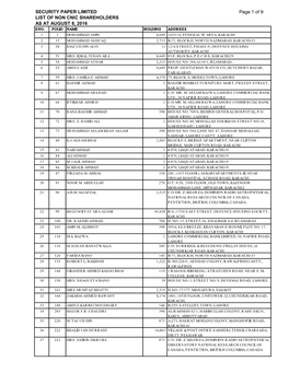 List of Non CNIC Shareholders in Respect of 43(F)