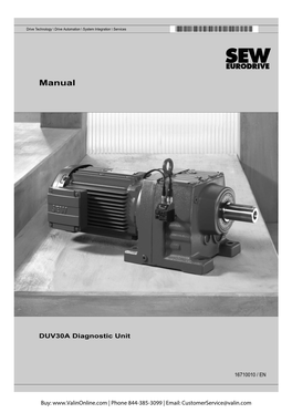 SEW Eurodrive DUV30A Drive Diagnostic Unit Manual