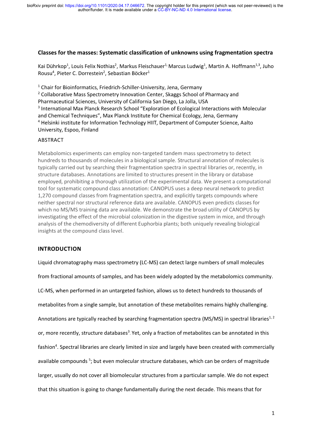 Systematic Classification of Unknowns Using Fragmentation Spectra