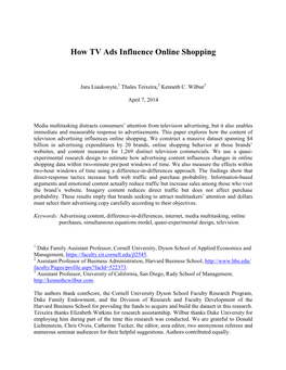 How TV Ads Influence Online Shopping