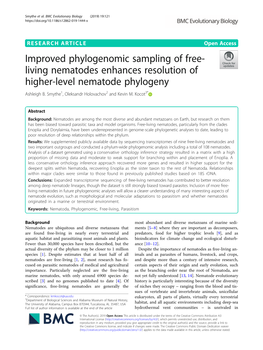 Improved Phylogenomic Sampling of Free-Living Nematodes Enhances
