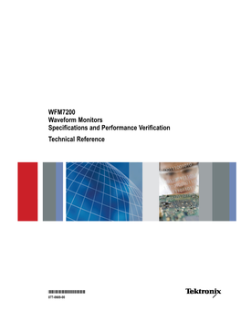 WFM7200 Waveform Monitors Specifications and Performance Verification Technical Reference