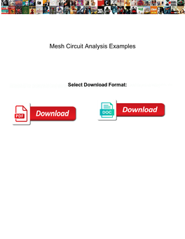 Mesh Circuit Analysis Examples