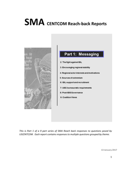 SMA CENTCOM Reach-Back Reports