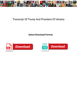 Transcript of Trump and President of Ukraine