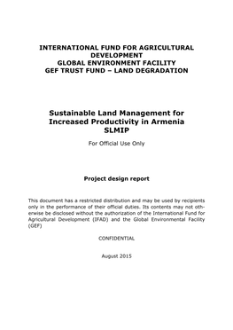 Sustainable Land Management for Increased Productivity in Armenia SLMIP