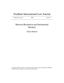 Between Restitution and International Morality
