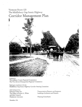 The Middlebury Gap Scenic Highway Corridor Management Plan ~