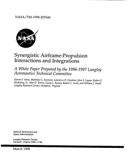 Synergistic Airframe-Propulsion Interactions and Integrations