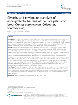 Diversity and Phylogenetic Analysis of Endosymbiotic