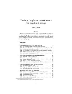 The Local Langlands Conjectures for Non-Quasi-Split Groups