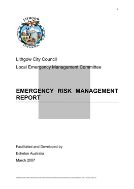 Emergency Risk Management Report