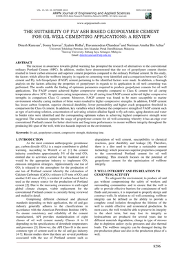 The Suitability of Fly Ash Based Geopolymer Cement for Oil Well Cementing Applications: a Review