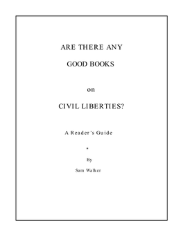ARE THERE ANY GOOD BOOKS on CIVIL LIBERTIES?