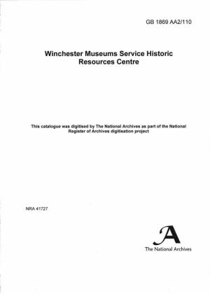 Winchester Museums Service Historic Resources Centre