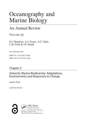 Oceanography and Marine Biology an Annual Review Volume 56