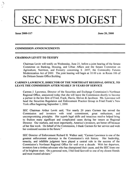 SEC News Digest, 06-20-2000