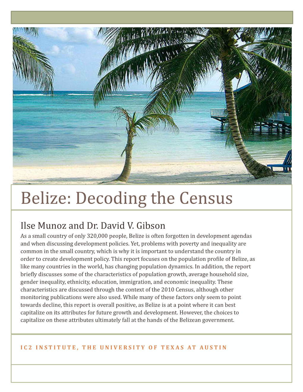 Belize: Decoding the Census