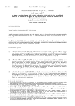 Decisión De Ejecución (Ue) 2017/ 116 De La Comisión