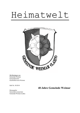 40 Jahre Gemeinde Weimar Herausgeber Gemeindevorstand Der Gemeinde Weimar (Lahn)