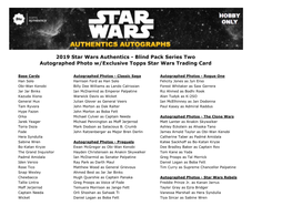 2019 Star Wars Authentics - Blind Pack Series Two Autographed Photo W/Exclusive Topps Star Wars Trading Card
