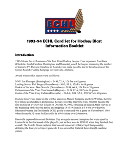 1993-94 East Coast Hockey League