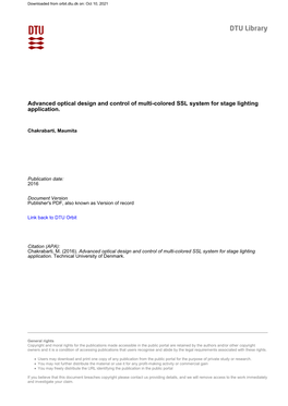 Advanced Optical Design and Control of Multi-Colored SSL System for Stage Lighting Application